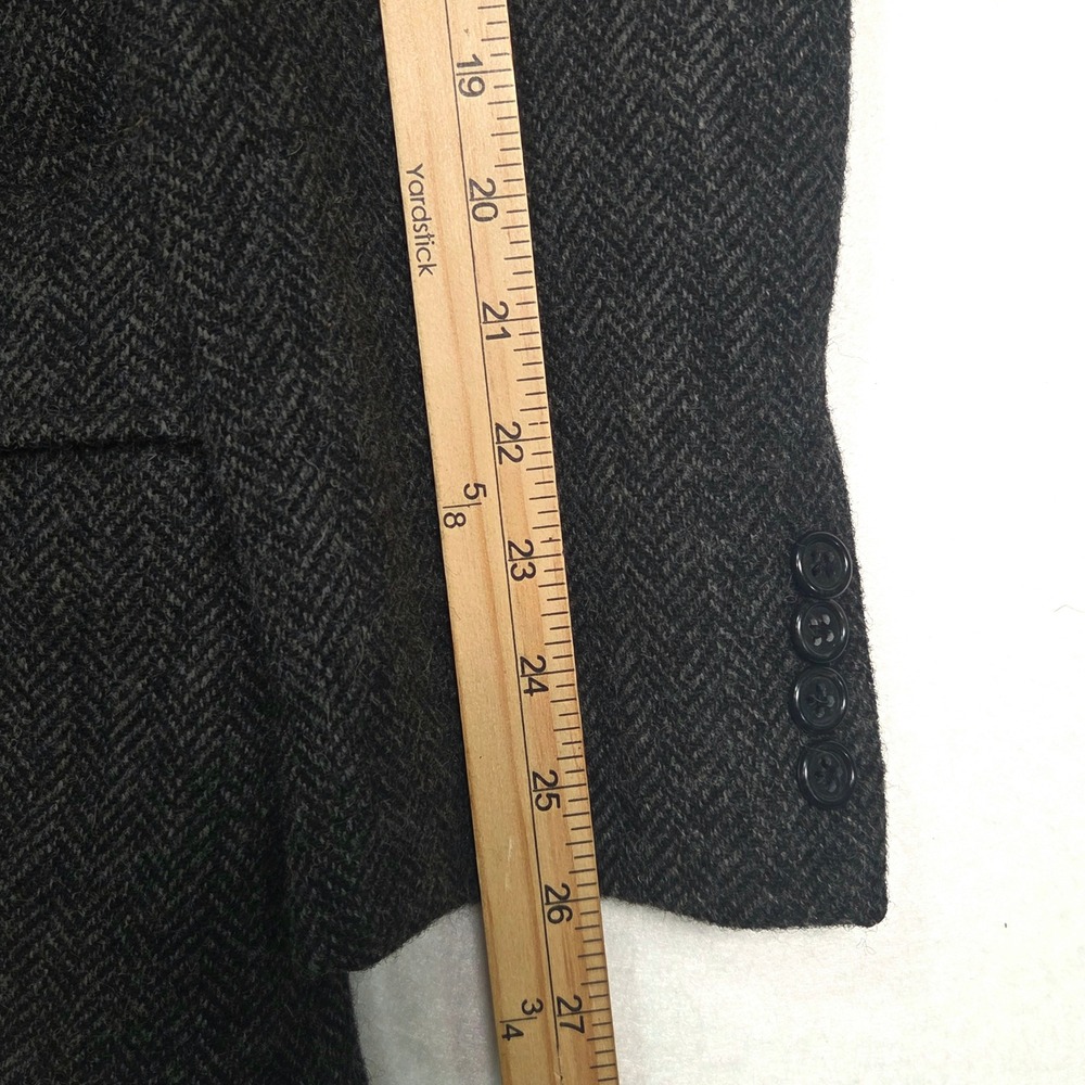 Vtg J.Crew Yorkshire Tweed Herringbone Sport Coat Blazer Mens 42L Grey Ludlow - Picture 12 of 12
